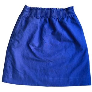 J. Crew linen cobalt blue skirt elastic waist 0